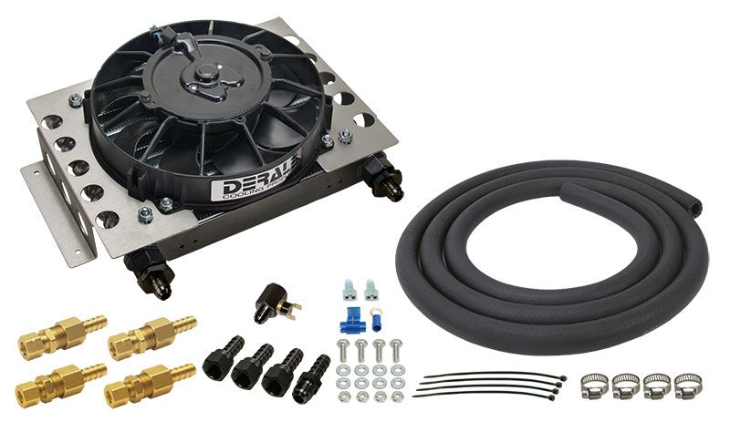 Derale Universal Atomic-Cool Remote Mount Transmission Cooler Kit with Fan DP139