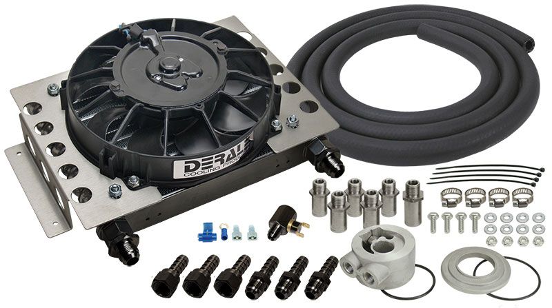 Derale Universal Atomic-Cool Remote Mount Engine Oil Cooler Kit with Fan DP15450