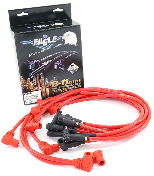 9mm Around Valve Cover Style HEI Ignition Lead Set, Red ELE9849R