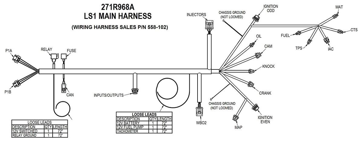 LS1/LS6 Main Wiring Harness HO558-102