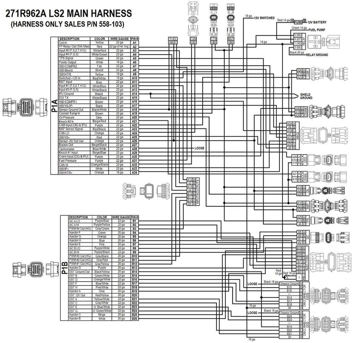 LS2/LS7 Main Wiring Harness HO558-103