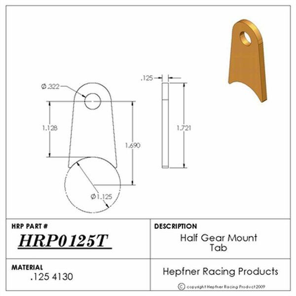 Gen 2 Gear Mount Tab HRP-0125T