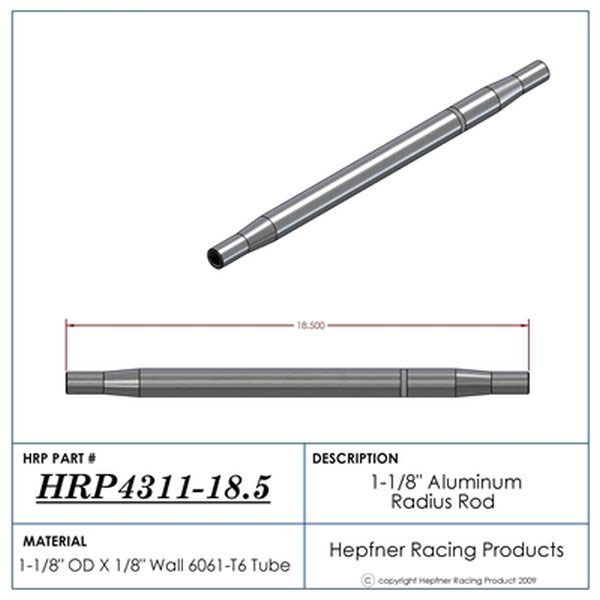 Polished Aluminium Radius / Swedge Rod HRP-4311-18.5