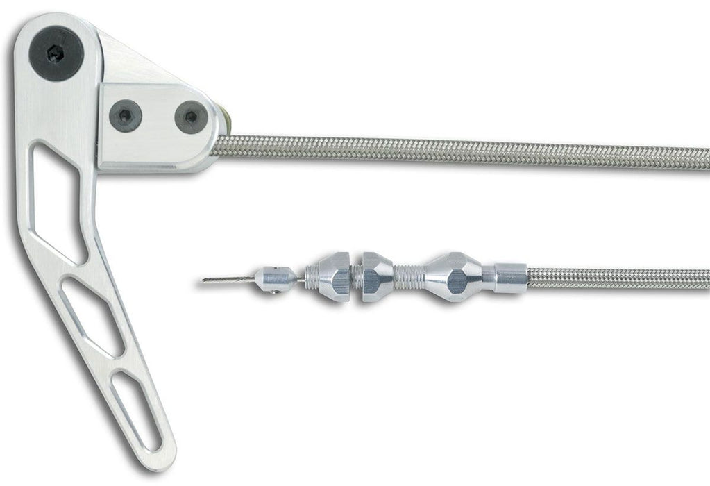 Bonnet Release Cable Kit Braided Stainless Steel Housing - Brushed LK-HR-1100HT