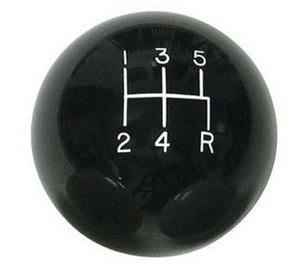 5-Speed Black 2" Gear Knob 3/8-24 & 3/8-16 Thread LK-SK-6876