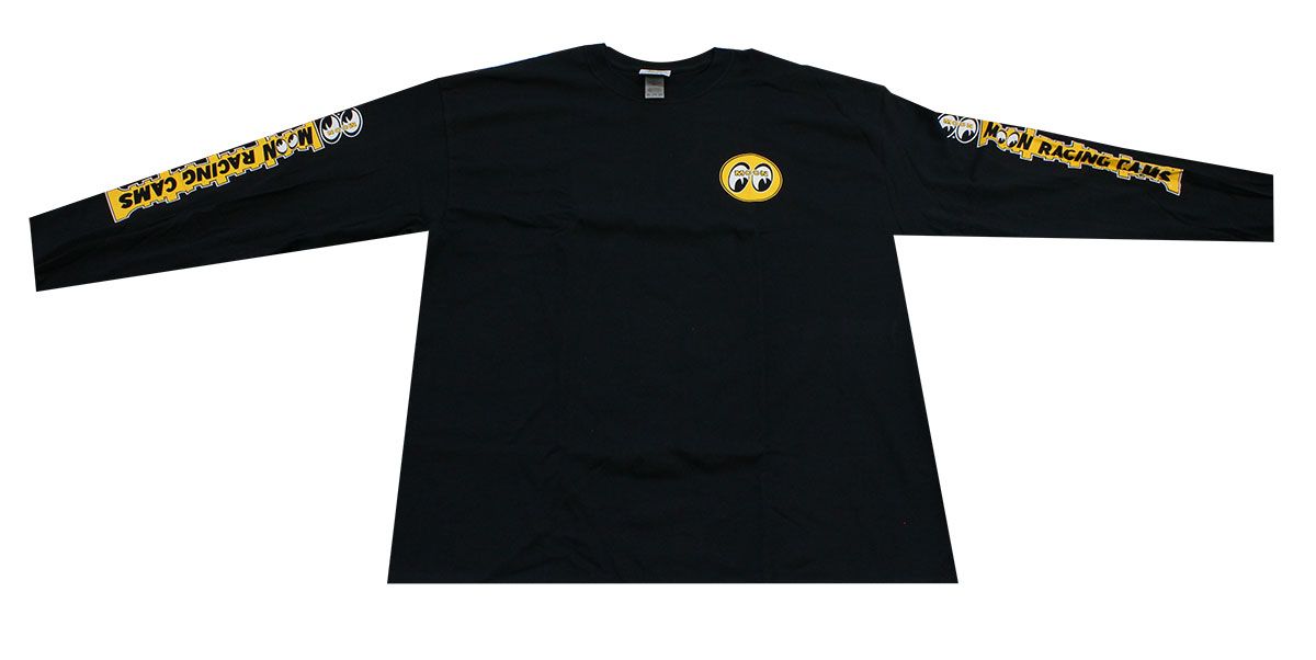 Black Long Sleeve T-Shirt With Moon Racing Cams Logo MNTM112BK2X