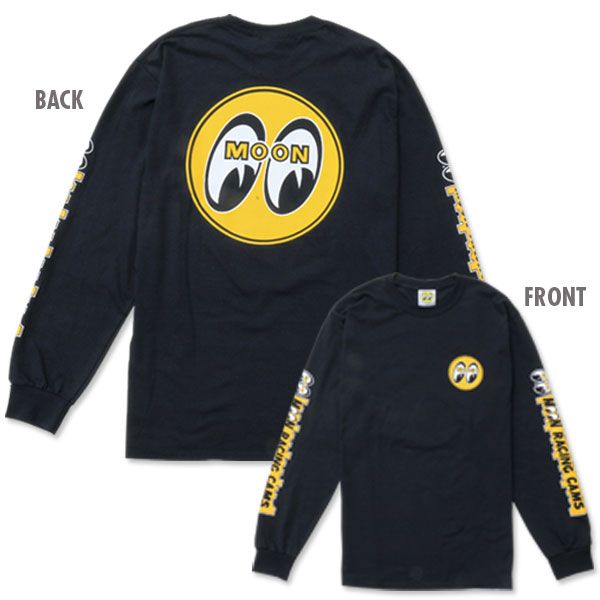 Black Long Sleeve T-Shirt With Moon Racing Cams Logo MNTM112BKL