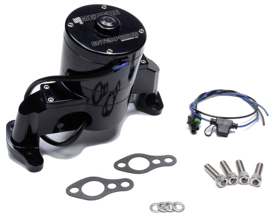 Small Block Chev Electric Water Pump, Black Finish MZWP101SHD