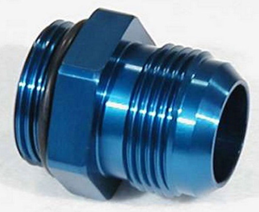 Water Pump Fitting, #16AN O-Ring To #16AN Flare, Blue Finish MZWP16016B