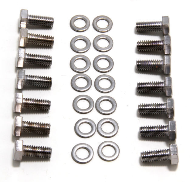 Proflow Transmission Pan Bolt Kit - 5/16-18 In Thread - 0.750 In Long - Hex Head - Steel - Zinc Oxide - Various Applications - Set Of 17