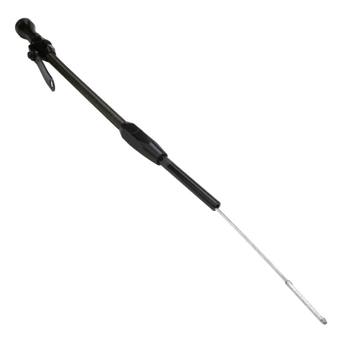 Proflow Dipstick with Tube, Engine, Braided Black Stainless Steel/Aluminium, For Chevrolet, Small Block, 1980-Up, Each