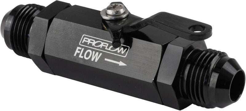 Proflow Valve, Shut-Off, Aluminium, Black, -6 AN Male Threads, Each