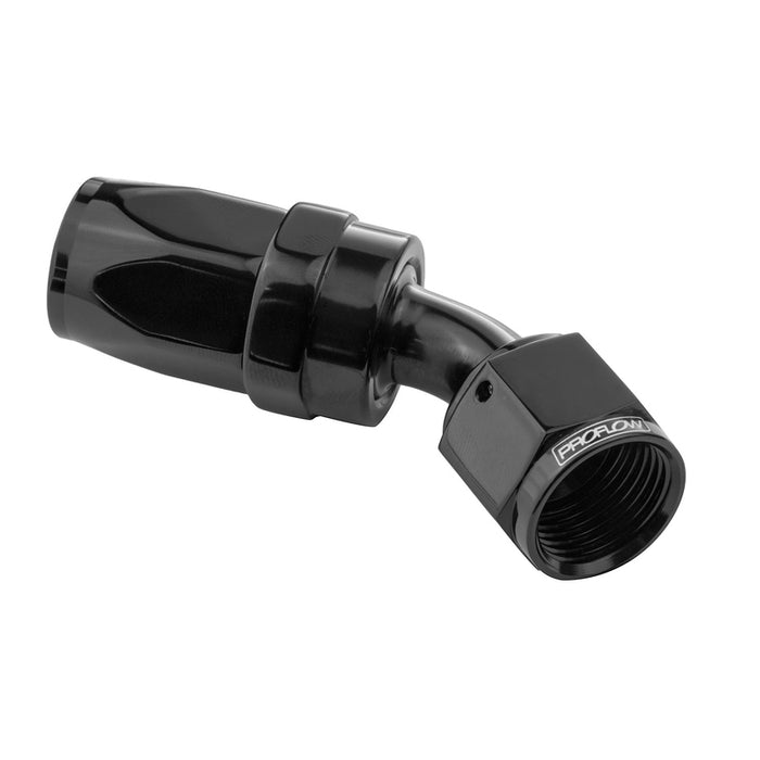 Proflow 45 Degree Hose End -04AN Hose to Female, Black