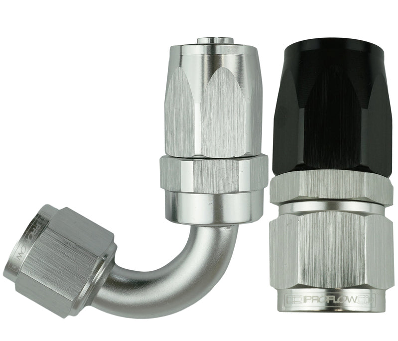 Proflow 45 DEG HOSE END -04 SILVER