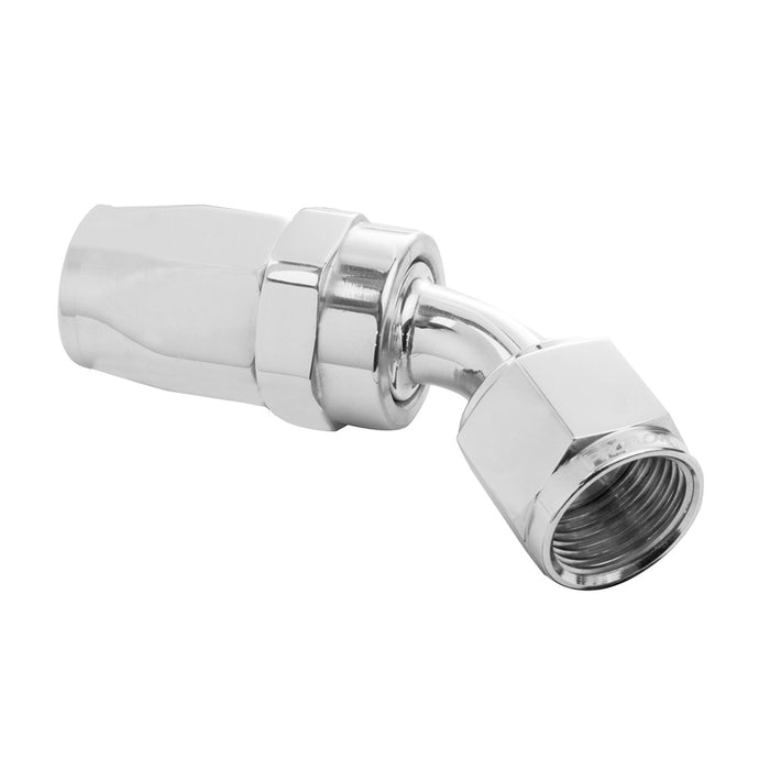 Proflow 45 Degree Hose End -06AN Hose to Female, Polished