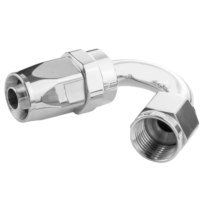 Proflow 150 Degree Hose End -04AN Hose to Female, Polished