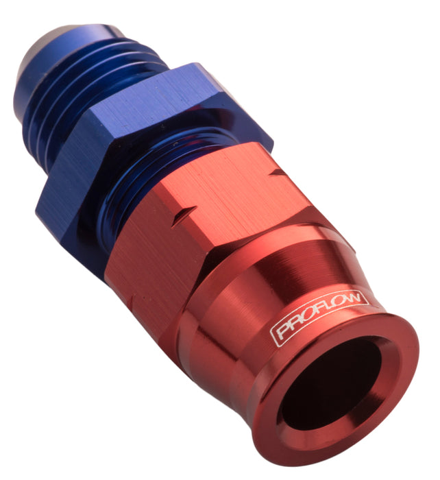 Proflow 5/16in. Tube To Male -06AN Hose End Aluminium Tube Adaptor, Blue/Red