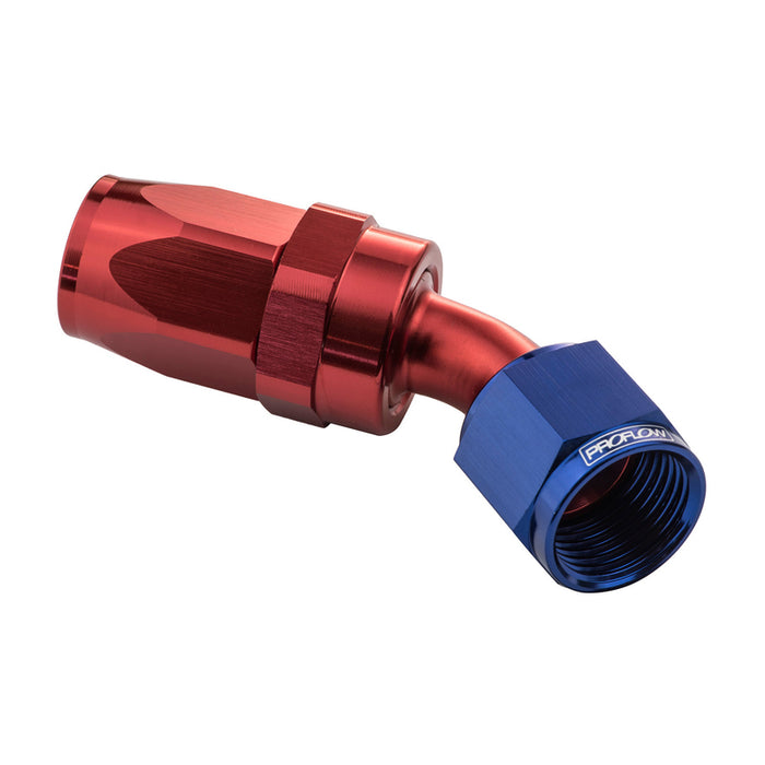 Proflow 60 Degree Hose End Hose End -04AN Hose to Female, Blue/Red