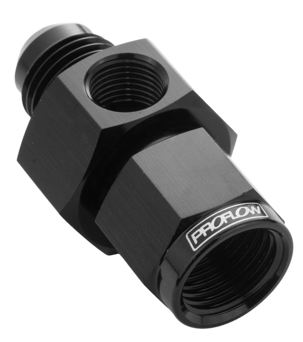 Proflow Straight Male Adaptor - Female Adaptor -03AN 1/8in. NPT Gauge Port Hose End, Black