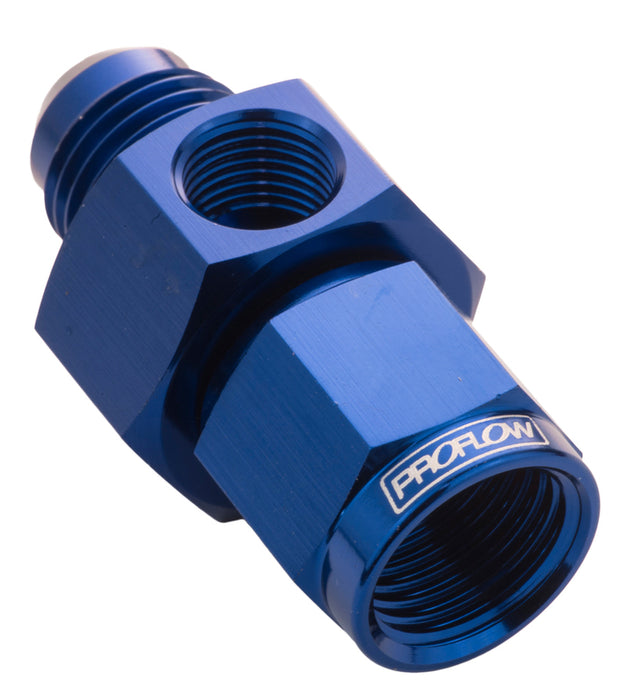 Proflow Straight Male Adaptor - Female Adaptor -03AN 1/8in. NPT Gauge Port Hose End, Blue