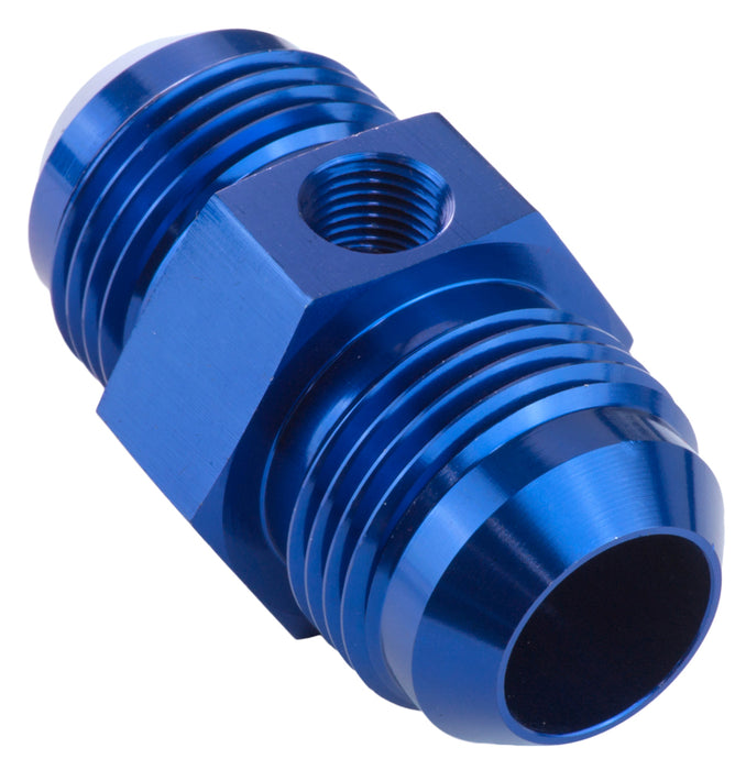 Proflow Straight Male Adaptor - Male Adaptor -12AN 1/8in. NPT Gauge Port Hose End, Blue