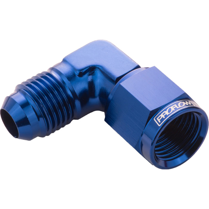 Proflow 90 Degree Male Adaptor - Female Adaptor Swivel Coupler Hose End -03AN, Blue