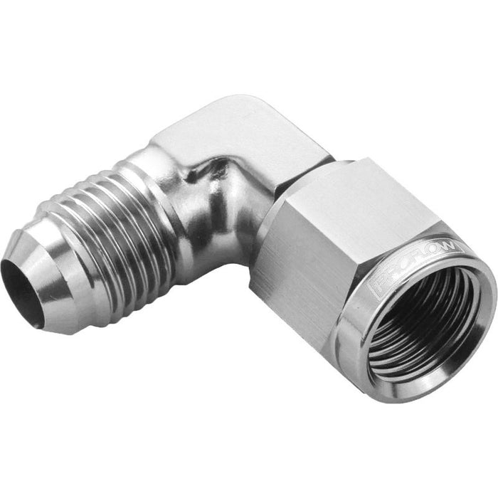 Proflow 90 Degree Male Adaptor - Female Adaptor Swivel Coupler Hose End -08AN, Silver