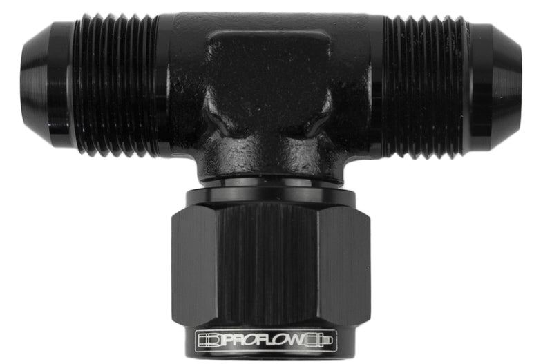 Proflow AN Tee -03AN Female Swivel Coupler Hose End On Side, Black