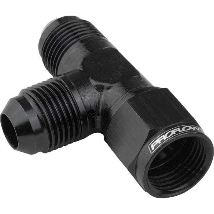 Proflow AN Tee -04AN Female Swivel Coupler Hose End On Run, Black