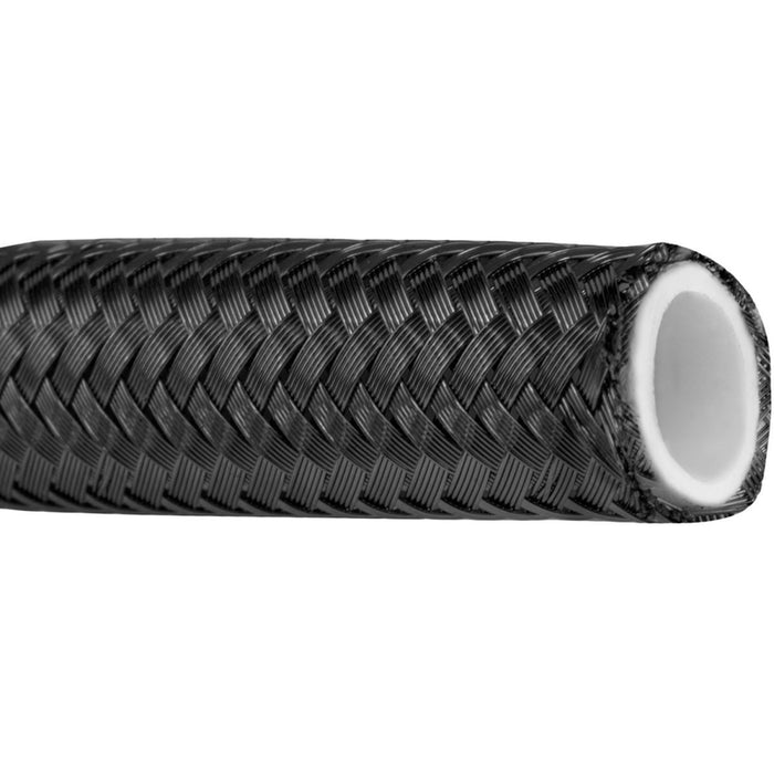 Proflow Black Stainless Steel Braided PTFE Hose -04AN 1 Metre Length Bulk