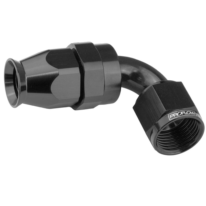 Proflow Aluminium 120 Degree Hose End Hose End For -04AN PTFE Hose, Black