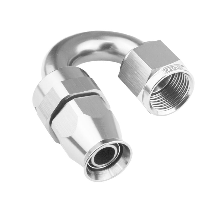 Proflow Aluminium 180 Degree Hose End Hose End For -04AN PTFE Hose, Polished