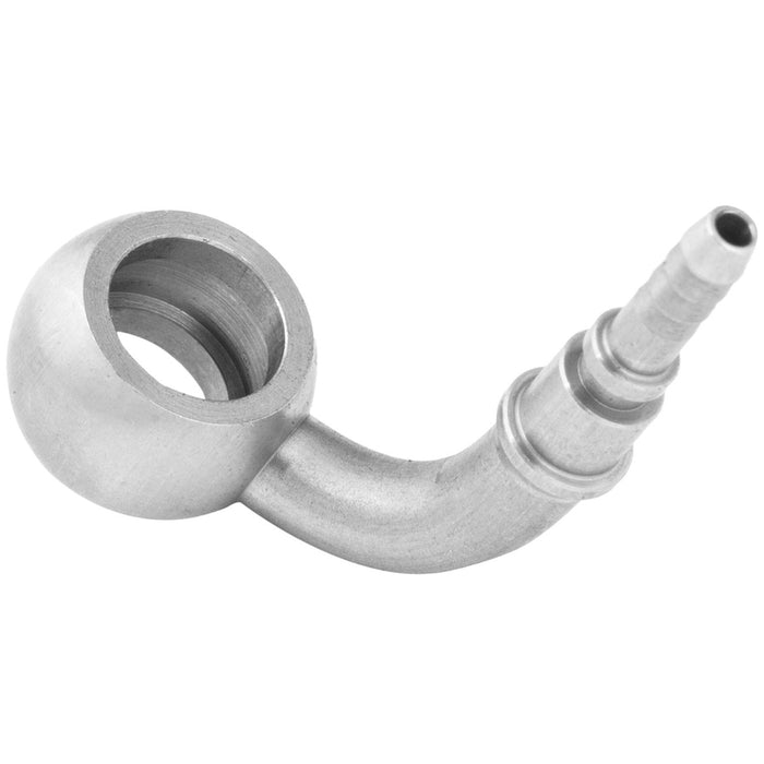 Proflow Stainless Steel Banjo Hose End 10mm 90 Degree Bend Crimp Style