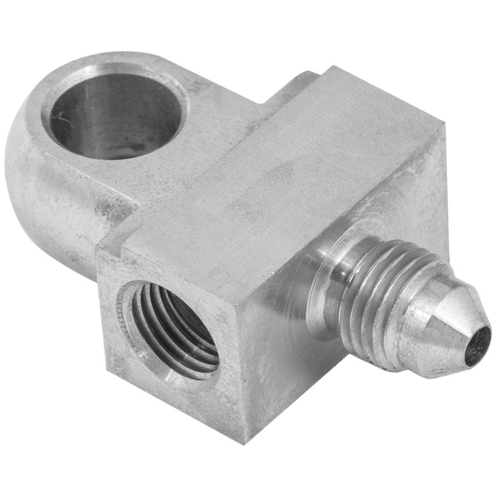 Proflow Stainless Steel Brake Adaptor Tee Block 3/8in. x 24 x 2 & -03AN Male x 1