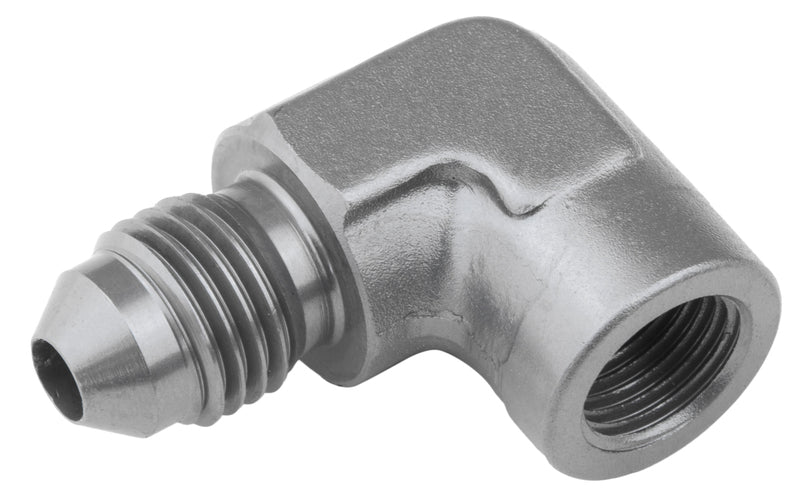 Proflow Female 90 Degree Adaptor 1/8in. NPT To Male -03AN, Silver