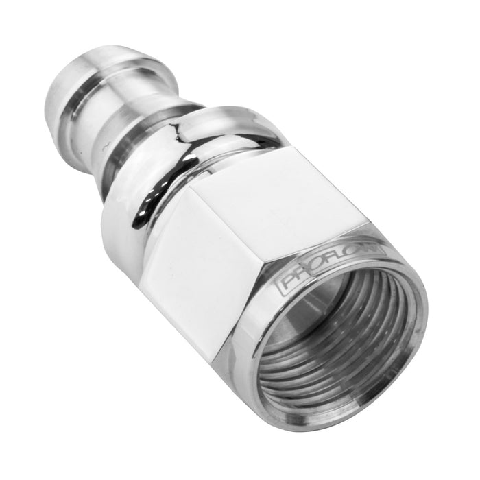 Proflow Straight Push Lock Hose End Barb 3/4'' To Female -12AN, Polished