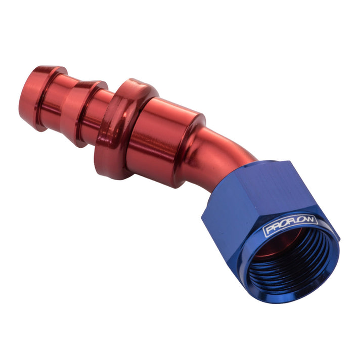 Proflow 45 Degree Push Lock Hose End Barb 5/16'' To Female -05AN