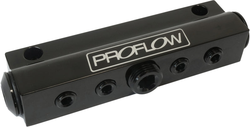 Proflow Billet Vacuum Manifold 7 Port w/ACC, Black