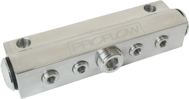 Proflow Billet Vacuum Manifold 7 Port w/ACC, Polished