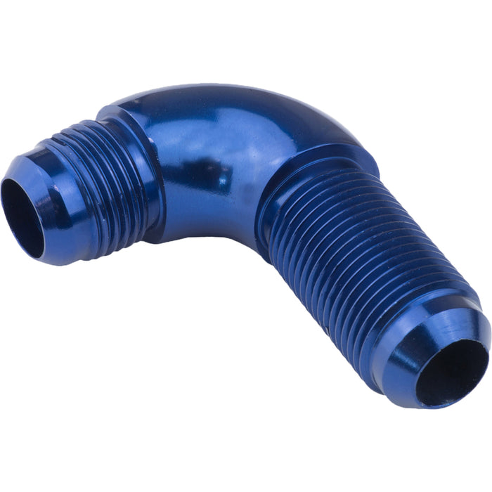 Proflow 90 Degree Male Fitting Bulkhead Adaptor -08AN, Blue