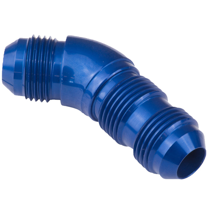 Proflow 45 Degree Male Fitting Bulkhead Adaptor -08AN, Blue