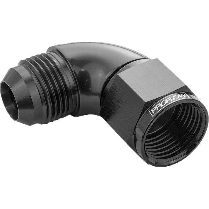 Proflow 90 Degree Full Flow Adaptor Male To Female -04AN, Black