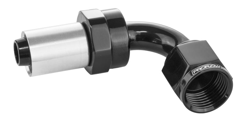 Proflow Crimp Hose End 90 Degree -16AN, Black