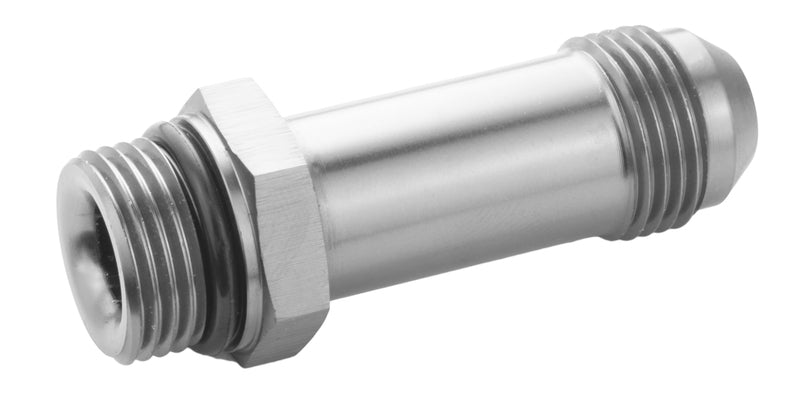 Proflow Quick Release Fuel Fitting Holley Inlet Feed -08AN Male To -08AN Male 2in., Silver