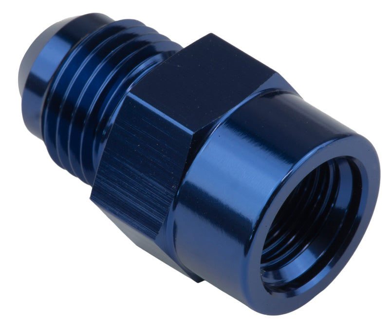 Proflow Fitting, Adaptor Metric M10 x 1.5 Female To Male -04AN, Blue