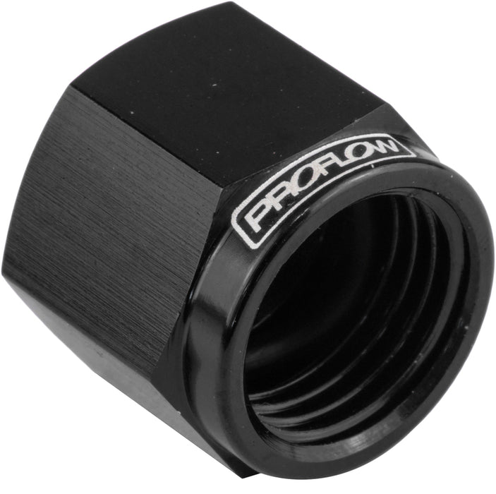 Proflow Fitting Aluminium Flare Cap 12mm x 1.50 Bosch Pump, Black