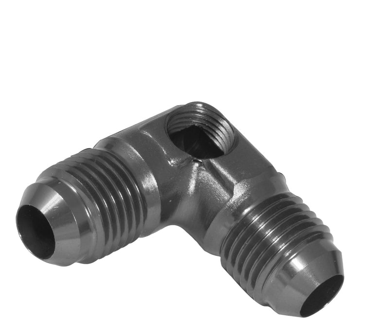 Proflow Flare Union -06AN 90 Degree Union w/1/8in. NPT Port, Black