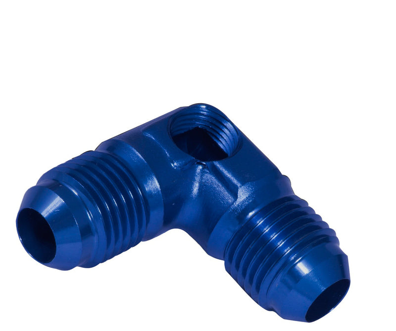 Proflow Flare Union -06AN 90 Degree Union w/1/8in. NPT Port, Blue