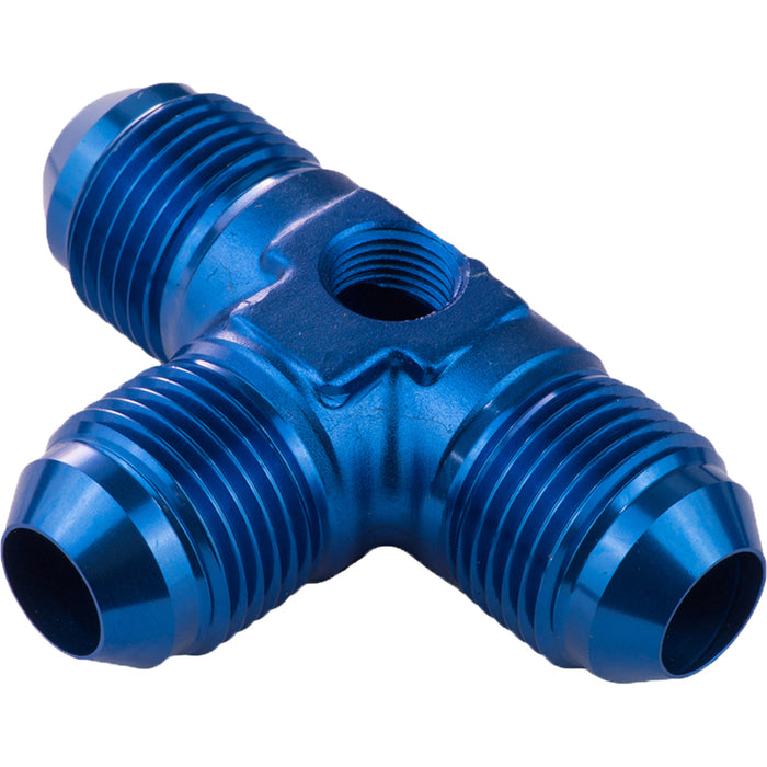 Proflow Male Flare Union Adaptor -06AN Flare Tee w/1/8in. NPT Port, Blue