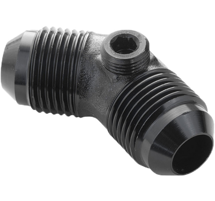 Proflow Male Flare Union Adaptor -06AN 45 Degree Union w/1/8in. NPT Port, Black